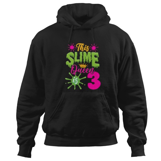 Discover Kids-This-Slime-Queen-Is-3-Slime-3Rd-Birthday-T-Shirt Hoodies
