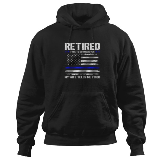 Discover Retired-Police-Officer-Shirt-Funny-Retired-Thin-Blue-Line-T-Shirt Hoodies