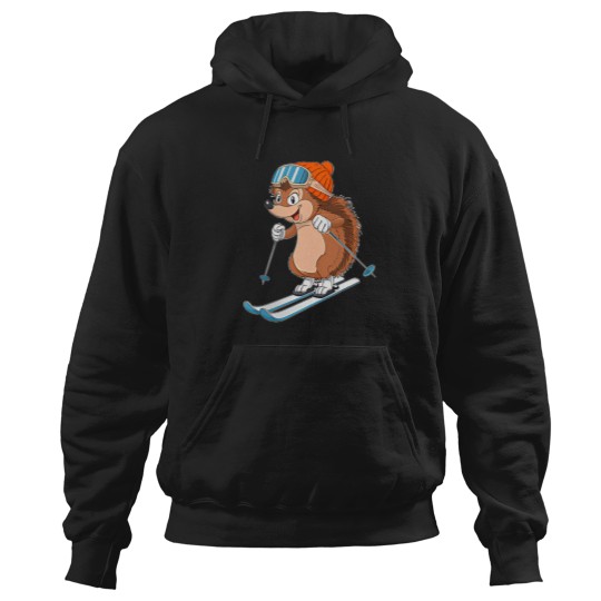 Discover Cute-Hedgehog-Skiing-In-Winter-Sports-T-Shirt Hoodies