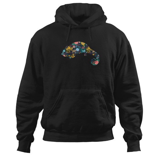 Discover Floral Chameleons Silhouette Girls Chameleons Lizard Hoodies