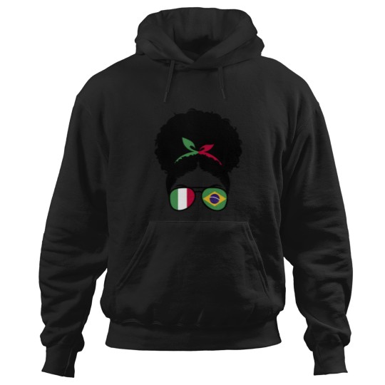 Discover Italy And Brazil Mix Afro Hair Half Italian Half Brazilian Hoodies