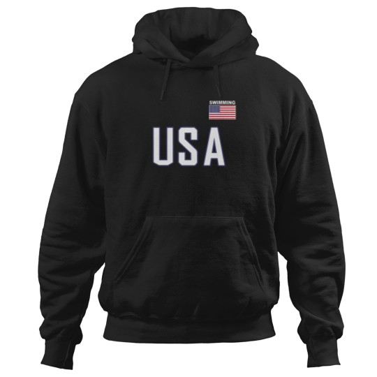 Discover Usa-Flag-Swimming-Hoodie-Pocket-Swimmer-Equipment-Gift-Tee-Pullover-Hoodie T-Shirt Hoodies