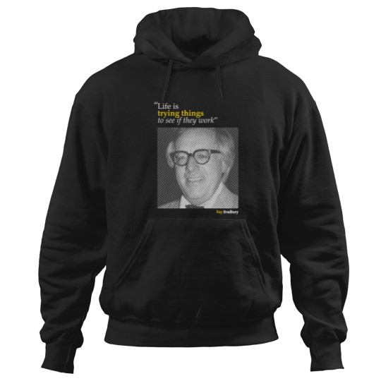 Discover Ray-Bradbury'S-Portrait-With-A-Creativity-Quote-(Inverse)---Copy T-Shirt Hoodies