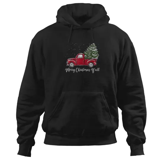 Discover Red-Truck-Christmas-Shirt---Merry-Christmas-Yall-T-Shirt Hoodies