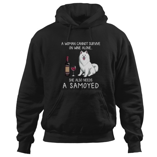 Discover Samoyed and wine Funny dog Hoodies