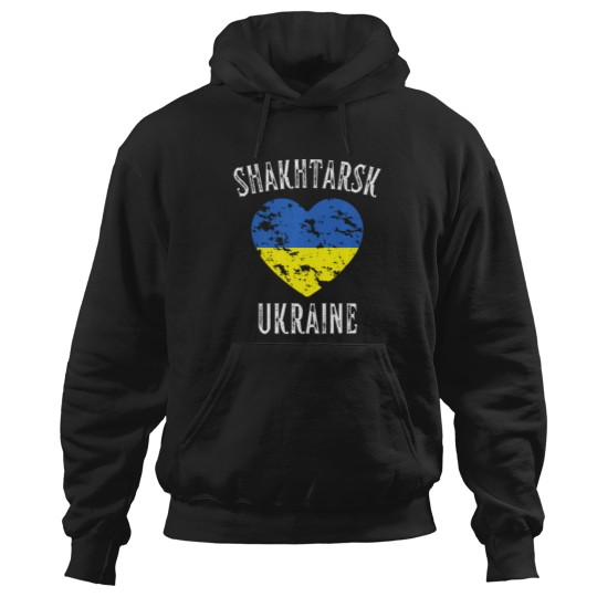 Discover Ukraine Flag Heart Shakhtarsk City Hoodies