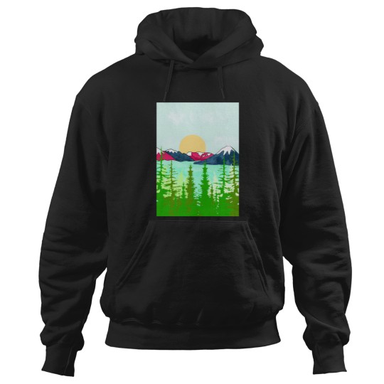 Discover Pink And Blue Mountain Spring Active T-Shirt 1568 Hoodies