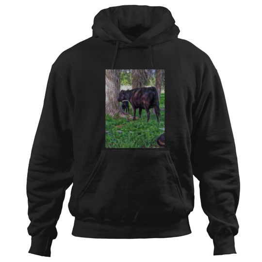 Discover Cow and Calf Unders Cottonwoods Hoodies