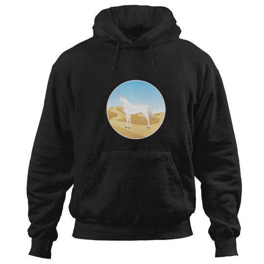Discover Abbayan horse - white horse with landscape - oriental horse - Yemen horse breeds Hoodies