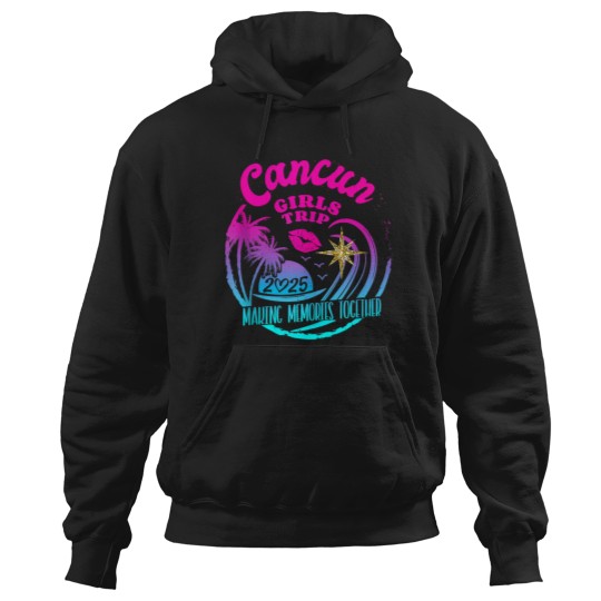 Discover Girls Trip Cancun 2025 Tees Weekend Birthday Squad Hoodies