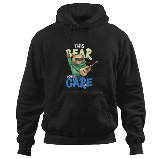 Discover this bear dont care funny guitar player Hoodies