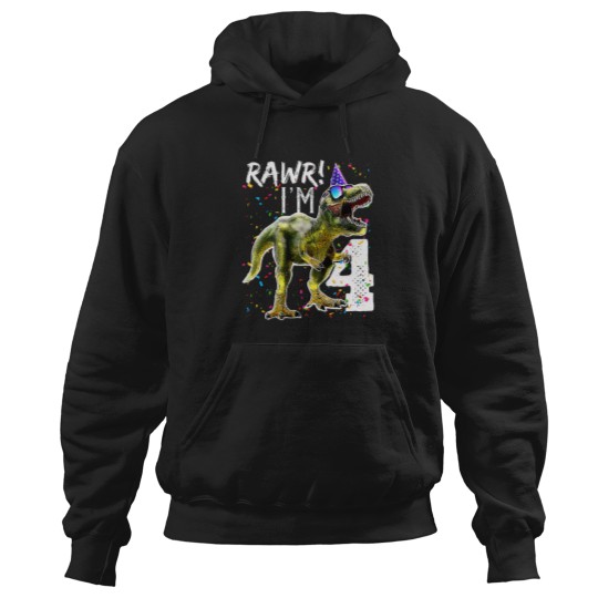 Discover Kids-Rawr-I'M-4-4Th-Birthday-T-Rex-Dinosaur-Party-Gift-For-Boys-T-Shirt Hoodies
