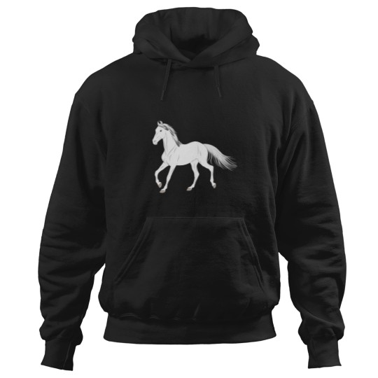 Discover Baluchi horse - white horse - curled eared horse - horse breeds of Pakistan Hoodies