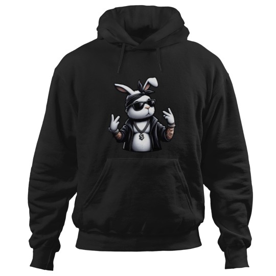 Discover Cool Hipster Pop Star Gangster Bunny Hoodies