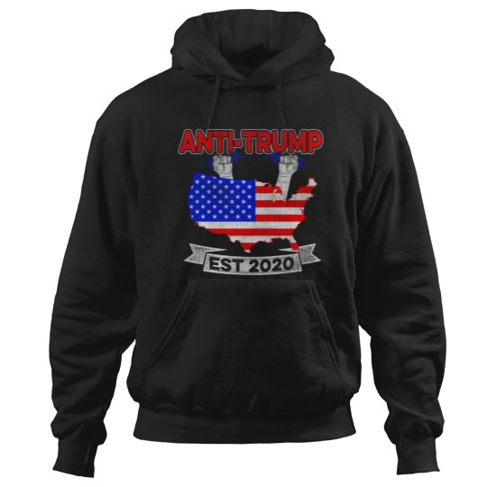 Discover Anti-trump 2020 Protest Flag Against Trump Usa Election Hoodies