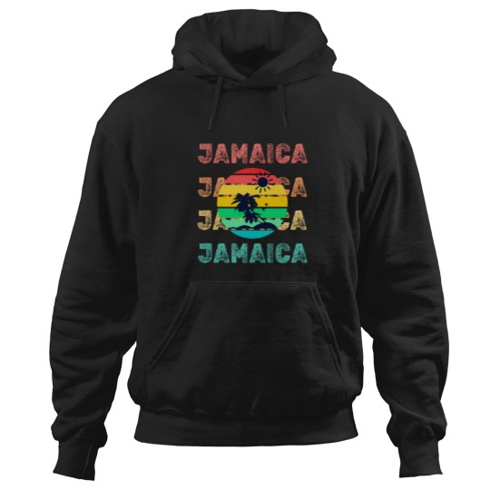 Discover Jamaica Paradise Life, Sunset and Palm Trees Hoodies