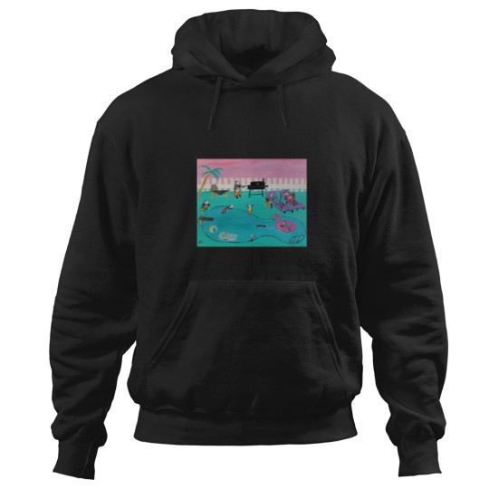 Discover Opossum Pool Party Possum Painting Active T-Shirt Casey Bones and the Heroes in a Brass Shell Band Hoodies