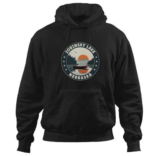 Discover zorinsky lake nebraska sunset Hoodies
