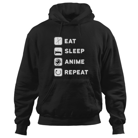 Discover Anime Design - Eat Sleep Anime Repeat Hoodies