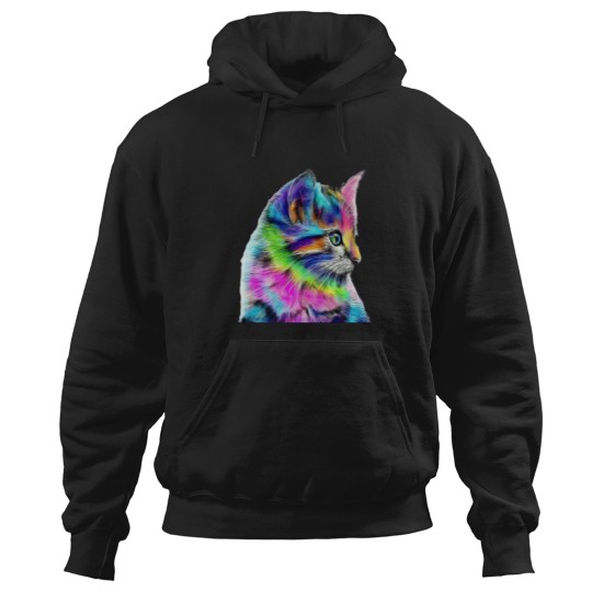 Discover Rainbow Space Kitten Rainbow Kitten Surprise Hoodies