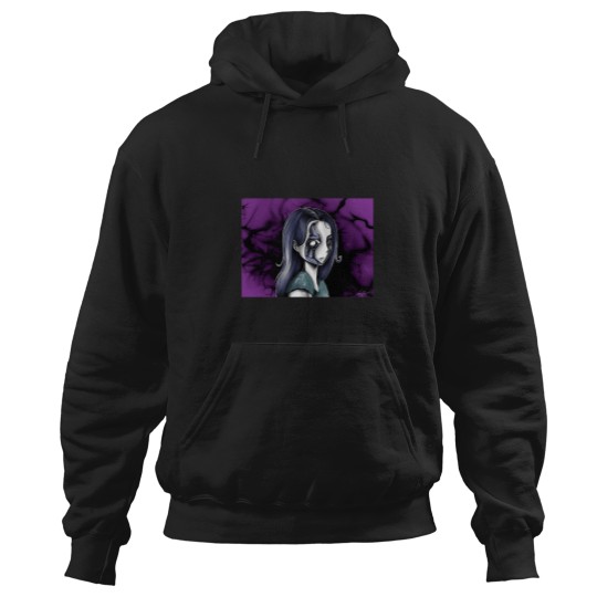 Discover 7509-Dark-And-Mystical-Illustration-Of-An-Anime-Style-Woman-Long-T-Sh Hoodies