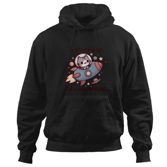 Discover Cute Space Cat Exploring the Catmosphere Hoodies