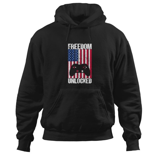 Discover Gamer 4Th Of July Freedom Unlocked Video Games Hoodies
