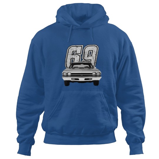 Discover 1969 Chevelle Front Grill View Silhouette Hoodies