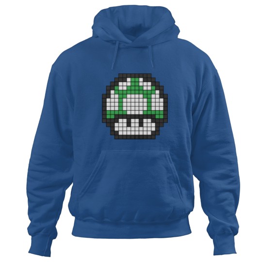 Discover 8Bit - Green Mushroom 1Up Hoodies