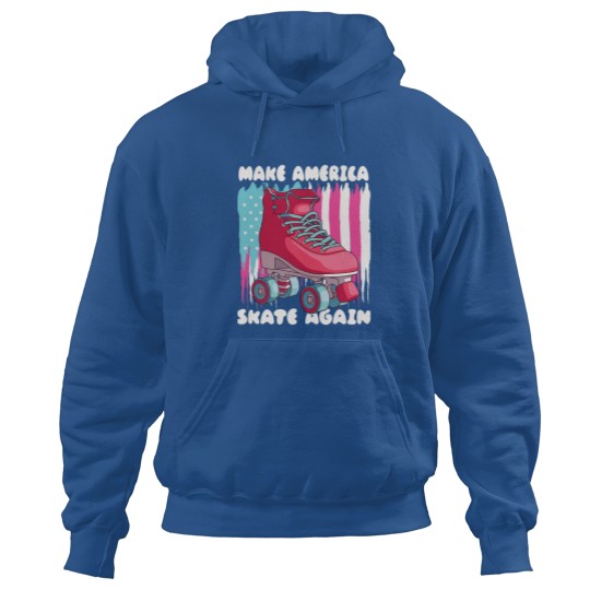 Discover 80s Roller Skate American Flag Cartoon Hoodies
