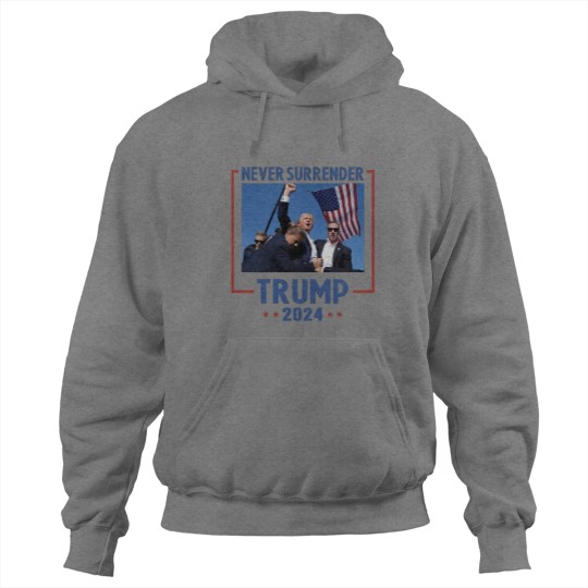 Discover Never Surrender Trump 2024 Hoodie - Shooting & Assassination Design