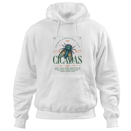 Discover Cicada 2024 Summer Tour  Hoodies, Funny Double Emergence Unisex Cicada Hoodies