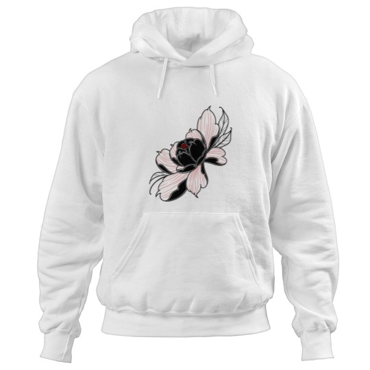 Discover peony Flower Red and Blacks Hoodies