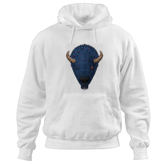 Discover Blue Buffaloss Head Hoodies