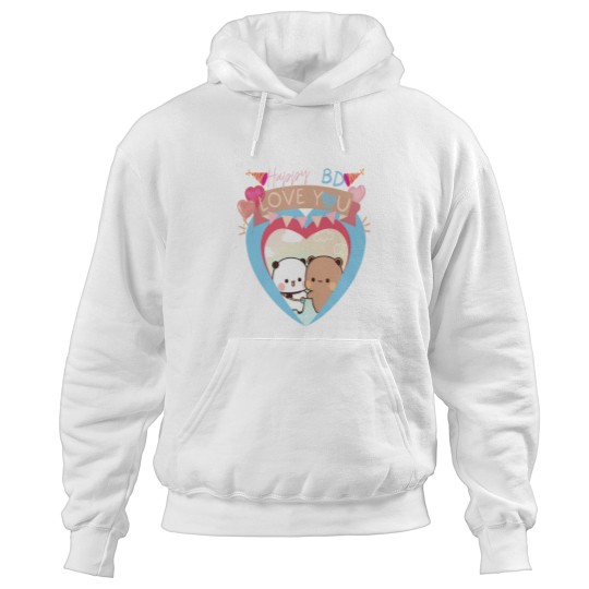 Discover BUBU DUDU PANDA BEAR loves HAPPY BIRTHDAY 2024 Hoodies