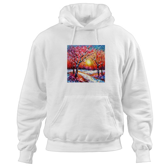 Discover Cherry trees in snow 4 Hoodies
