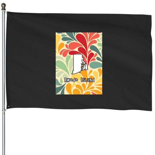 Discover Floral Rhode Island Graphic House Flags