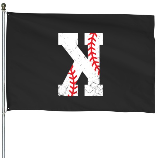 Discover Baseball Pitcher Strikeout K House Flags