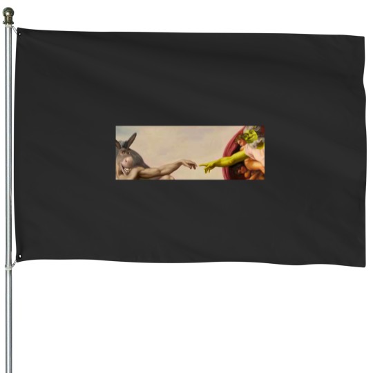 Discover Shrek hands of God Classic House Flags, Love Shrek House Flags