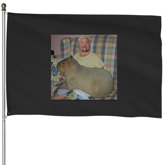 Discover guy fieri with capybar a House Flags