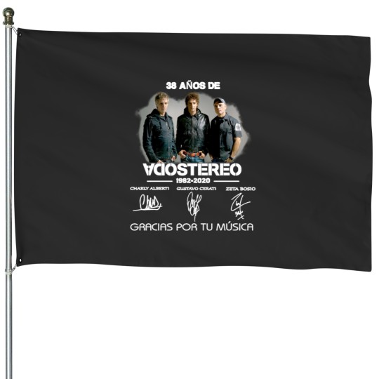 Discover 38 Anos De Soda Stereo 19822020 Gracias Por Tu Música, Designer Camiseta clásica House Flags