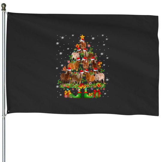 Discover Christmas Horse Tree House Flags