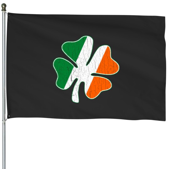 Discover Giant Irish Shamrock (Vintage Distressed Design) Classic House Flags