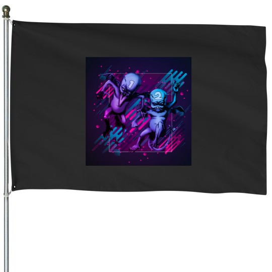 Discover Delinquent Duo Modern Graphic Design House Flags