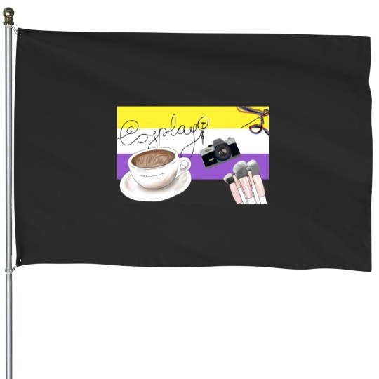 Discover Cosplayer Aesthetic Transgender Nonbinary Pride Flag House Flags