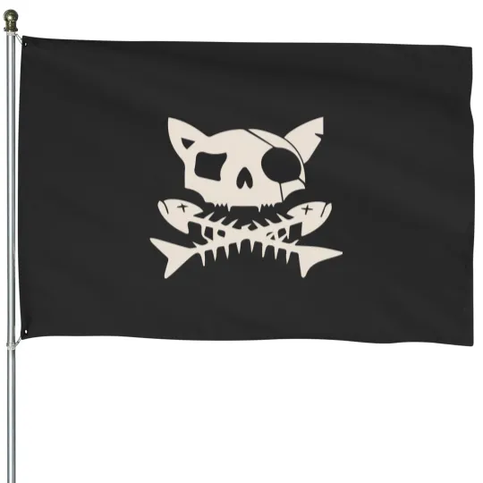 Discover Cat Pirate Jolly Roger House Flags