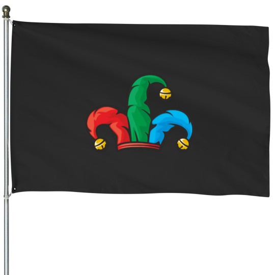 Discover Joker Jester Clown Hat Design House Flags