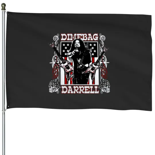 Discover Dimebag Darrell Mayhem Skull Band House Flags