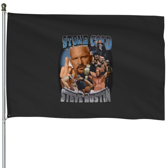 Discover Limited Stone Cold 90s Vintage Oversized House Flags, Steve Austin Professional Wrestler 90s Booteg Style Vintage House Flags