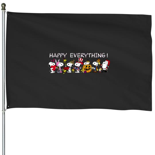 Discover Happy Everything Snoopy Halloween 2023 House Flags, Cute Cartoon Halloween House Flags